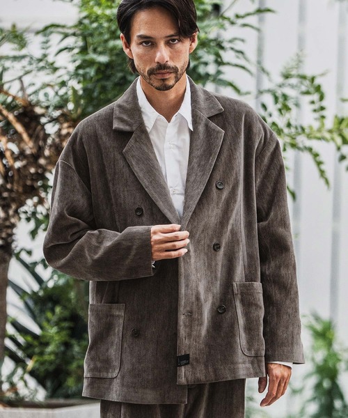 CAMBIO(カンビオ)の「mj10920-chenille Fabric Double Breast Jacket ダブルブレストジャケット(テーラードジャケット・メンズ・ブラック/グレー/ブラウン・M/L)」の9枚目の写真