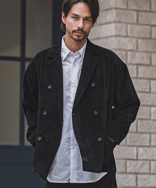CAMBIO(カンビオ)の「mj10920-chenille Fabric Double Breast Jacket ダブルブレストジャケット(テーラードジャケット・メンズ・ブラック/グレー/ブラウン・M/L)」の5枚目の写真
