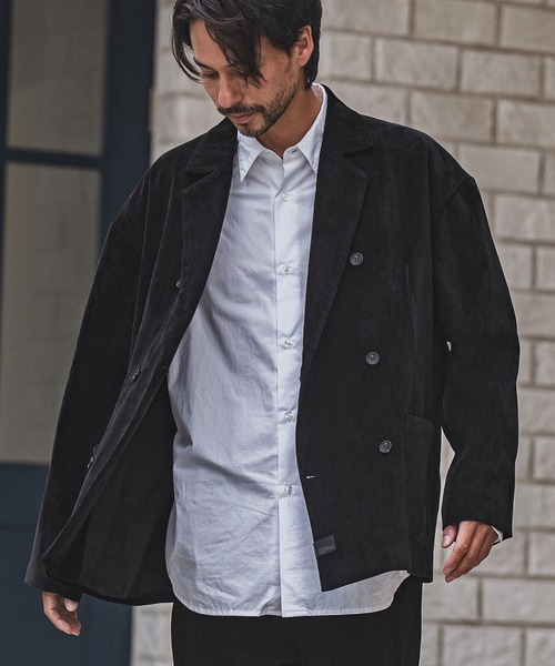 CAMBIO(カンビオ)の「mj10920-chenille Fabric Double Breast Jacket ダブルブレストジャケット(テーラードジャケット・メンズ・ブラック/グレー/ブラウン・M/L)」の4枚目の写真