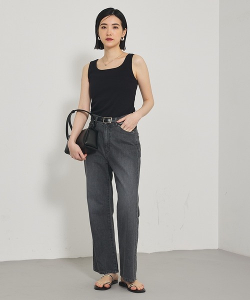 qualite(カリテ)の「【上質な着心地にこだわった1枚】プレミアムフライスタンクトップ/ノースリーブトップス(タンクトップ・レディース・オフホワイト/カーキ/ブラック・フリー)」の4枚目の写真