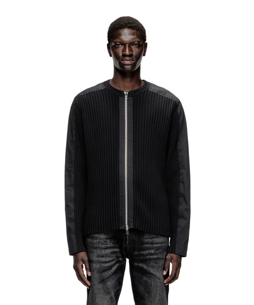 Diesel K-Matty ニット　Sサイズ Men's Zip-up cardigan with contrast panels | Grey | Diesel