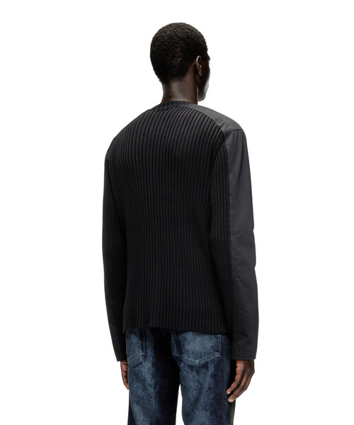 DIESEL（ディーゼル）の「メンズ ジップコットンカーディガン K-MATTY（カーディガン/ボレロ・メンズ・ブラック・MEDIUM/LARGE/X-LARGE/SMALL/XX-LARGE/X-SMALL）」の4枚目の写真