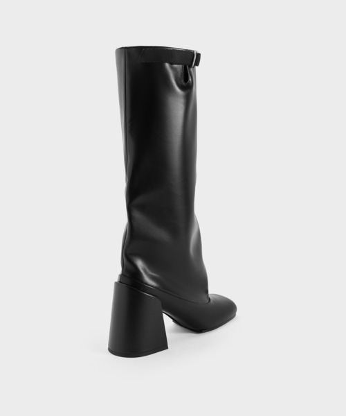 CHARLES & KEITH(チャールズ & キース)の「Robbie ロビー スラウチーブロックヒールロングブーツ(ブーツ・レディース・ブラウン/ブラック・25.5cm/25cm/24.5cm/23.5cm/23cm/22.5cm)」の8枚目の写真