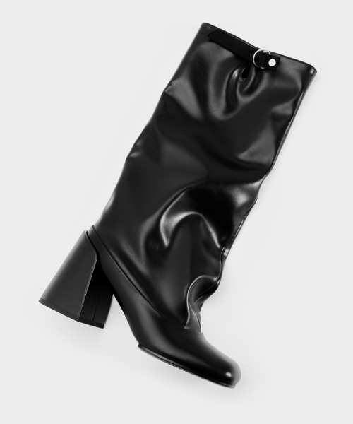 CHARLES & KEITH(チャールズ & キース)の「Robbie ロビー スラウチーブロックヒールロングブーツ(ブーツ・レディース・ブラウン/ブラック・25.5cm/25cm/24.5cm/23.5cm/23cm/22.5cm)」の9枚目の写真