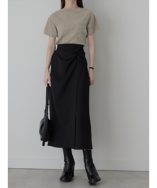 amel（エイメル）の「【RE ARRIVAL】ノットデザインラップスカート / ブラック（スカート・レディース・ブラック・FREE）」の9枚目の写真