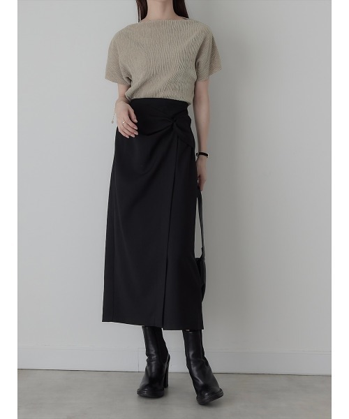 amel（エイメル）の「【RE ARRIVAL】ノットデザインラップスカート / ブラック（スカート・レディース・ブラック・FREE）」の10枚目の写真