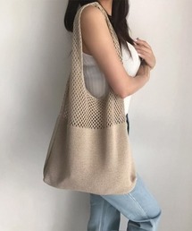 blackdia ocean 透かし編み ニットトートバッグ