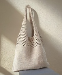 blackdia ocean 透かし編み ニットトートバッグ