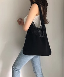 blackdia ocean 透かし編み ニットトートバッグ