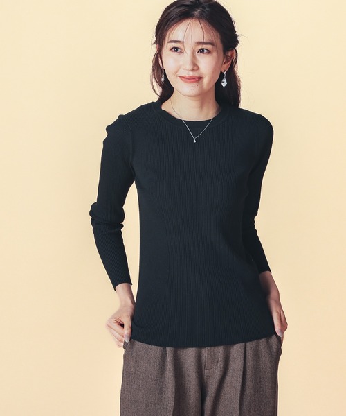 ウォッシャブル】変則リブニット（ニット/セーター）｜GLACIER lusso