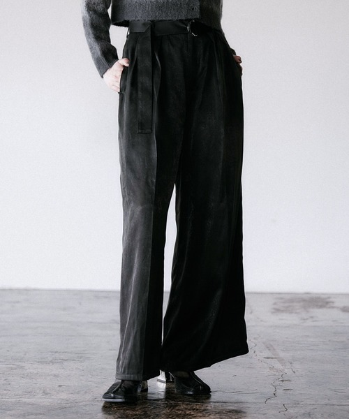 HARE（ハレ）の「【百田夏菜子着用/SET UP対応 】KIHINNベルトワイドパンツ(HARE)（その他パンツ・レディース・グレイッシュベージュ/ブラック・FREE）」の2枚目の写真