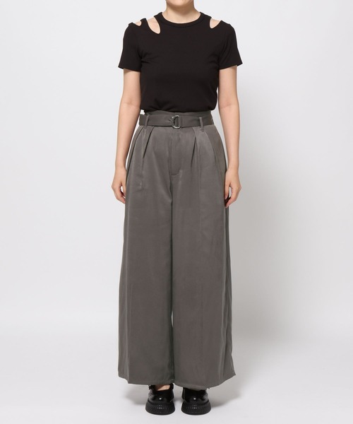 HARE（ハレ）の「【百田夏菜子着用/SET UP対応 】KIHINNベルトワイドパンツ(HARE)（その他パンツ・レディース・グレイッシュベージュ/ブラック・FREE）」の11枚目の写真