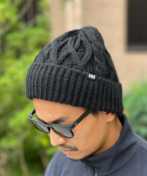 HELLY HANSEN(ヘリーハンセン)の「【HELLY HANSEN】Cable Beanie(ニットキャップ/ビーニー・メンズ・ブラック・FREE)」の1枚目の写真