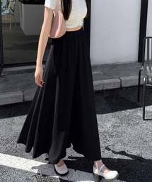 heve ガウチョパンツ　黒　38 ブラック シルキータックワイドPT ブラック | HEVE