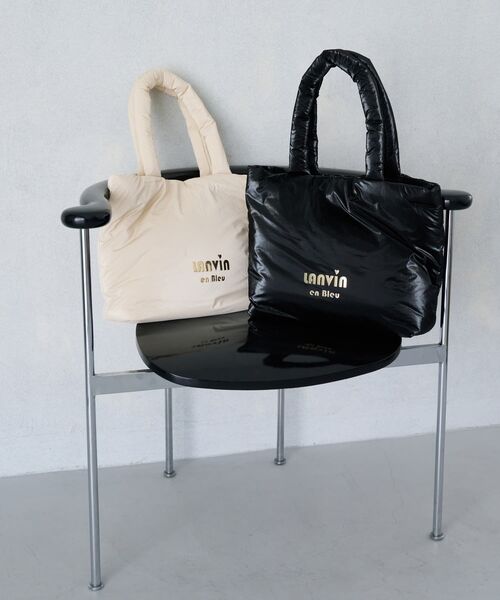 美品　LANVIN en Bleu ランバン★かごバッグ　トートバッグ　ブラック ランバン オン ブルー LANVIN en Bleu ルクリア トートバッグ