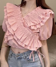 フリル付きピンクシャツ 新品 セール】 フリル襟付きカットソー （カットソー）｜PINK HOUSE