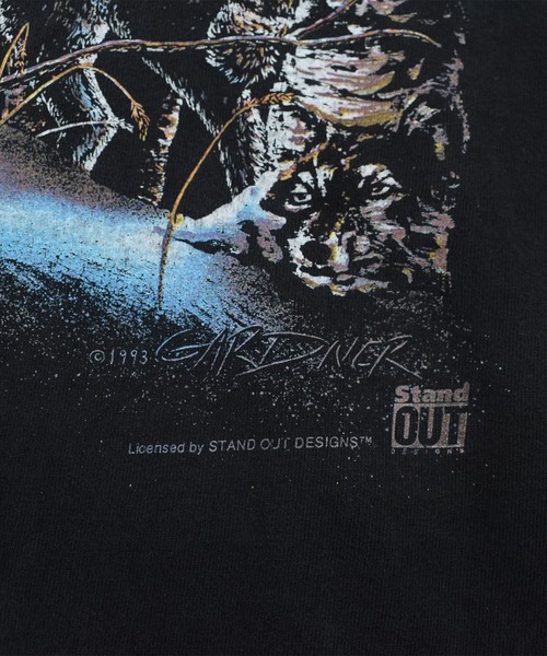 VINTAGE（ヴィンテージ）の「【USED】90’s ONITA “Wolf” アニマル Tシャツ USA製（Tシャツ/カットソー・メンズ・ブラック・X-LARGE）」の4枚目の写真