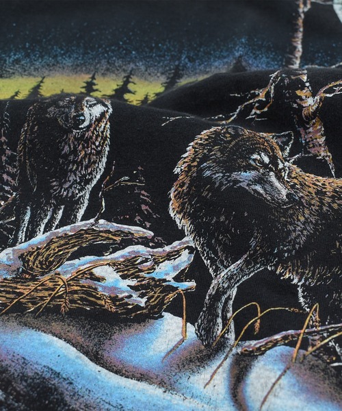 VINTAGE（ヴィンテージ）の「【USED】90’s ONITA “Wolf” アニマル Tシャツ USA製（Tシャツ/カットソー・メンズ・ブラック・X-LARGE）」の3枚目の写真