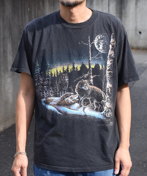 VINTAGE（ヴィンテージ）の「【USED】90’s ONITA “Wolf” アニマル Tシャツ USA製（Tシャツ/カットソー・メンズ・ブラック・X-LARGE）」の10枚目の写真