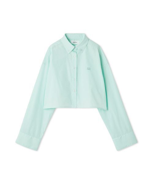 Mila Owen（ミラオーウェン）の「イージーケアクロップド釦ダウンシャツ（シャツ/ブラウス・レディース・ホワイト/ピンク/ミント/チェック・0/1）」の2枚目の写真