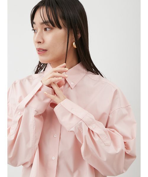 Mila Owen（ミラオーウェン）の「イージーケアクロップド釦ダウンシャツ（シャツ/ブラウス・レディース・ホワイト/ピンク/ミント/チェック・0/1）」の13枚目の写真