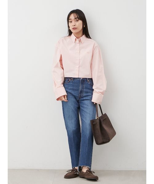 Mila Owen（ミラオーウェン）の「イージーケアクロップド釦ダウンシャツ（シャツ/ブラウス・レディース・ホワイト/ピンク/ミント/チェック・0/1）」の15枚目の写真