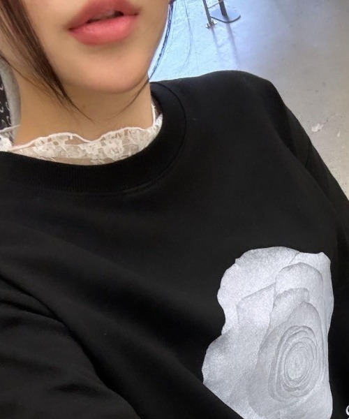 SHEPP(シープ)の「フラワーモチーフ レースシアーロンT(Tシャツ/カットソー・レディース・ブラック/アイボリー/ホワイト・F)」の6枚目の写真