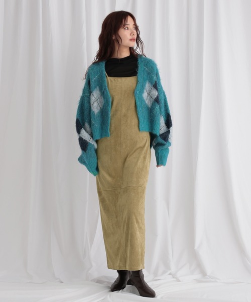 mysty woman(ミスティウーマン)の「スエードライクキャミワンピース 583329(ワンピース・レディース・ベージュ/キャメル/ブルー・FREE)」の15枚目の写真