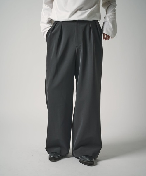 Lui's（ルイス）の「ダブルクロス2タックワイドスラックス（スラックス・メンズ・ブラック/チャコールグレー・M/S）」の11枚目の写真
