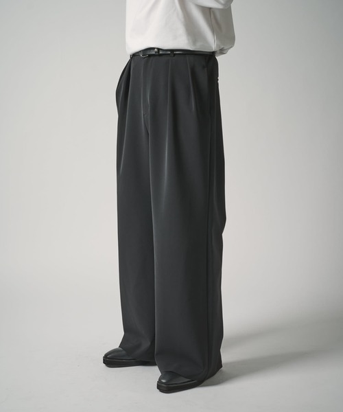 Lui's（ルイス）の「ダブルクロス2タックワイドスラックス（スラックス・メンズ・ブラック/チャコールグレー・M/S）」の13枚目の写真
