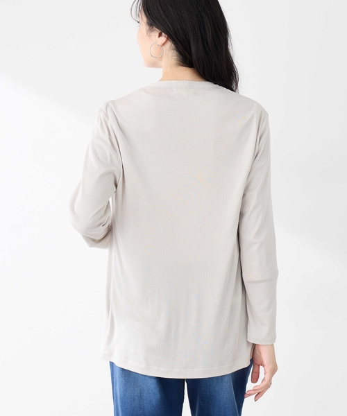 A/C DESIGN BY ALPHA CUBIC（エーシーデザインバイアルファキュービック）の「トッパーカーディガン（カーディガン/ボレロ・レディース・ライトグレー/ブラック・M/L/LL/3L）」の6枚目の写真