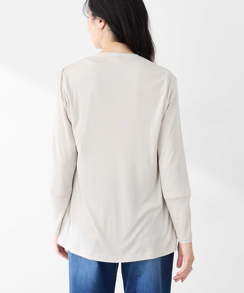 A/C DESIGN BY ALPHA CUBIC（エーシーデザインバイアルファキュービック）の「トッパーカーディガン（カーディガン/ボレロ・レディース・ライトグレー/ブラック・M/L/LL/3L）」の7枚目の写真