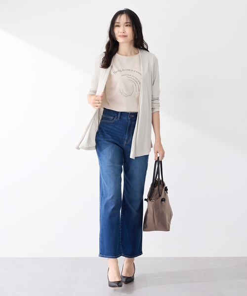 A/C DESIGN BY ALPHA CUBIC（エーシーデザインバイアルファキュービック）の「トッパーカーディガン（カーディガン/ボレロ・レディース・ライトグレー/ブラック・M/L/LL/3L）」の8枚目の写真