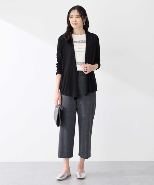 A/C DESIGN BY ALPHA CUBIC（エーシーデザインバイアルファキュービック）の「トッパーカーディガン（カーディガン/ボレロ・レディース・ライトグレー/ブラック・M/L/LL/3L）」の11枚目の写真