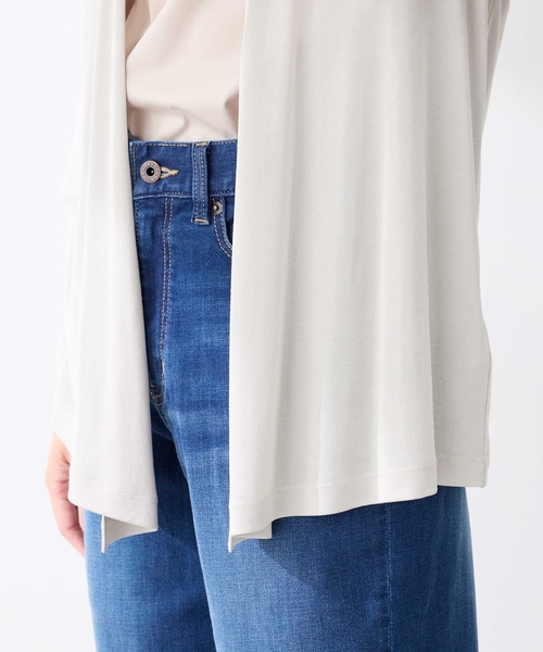 A/C DESIGN BY ALPHA CUBIC（エーシーデザインバイアルファキュービック）の「トッパーカーディガン（カーディガン/ボレロ・レディース・ライトグレー/ブラック・M/L/LL/3L）」の15枚目の写真