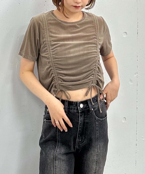 archives(アルシーヴ)の「ベロアドロストTEE(Tシャツ/カットソー・レディース・アイボリー/ネイビー/モカ・MEDIUM)」の5枚目の写真