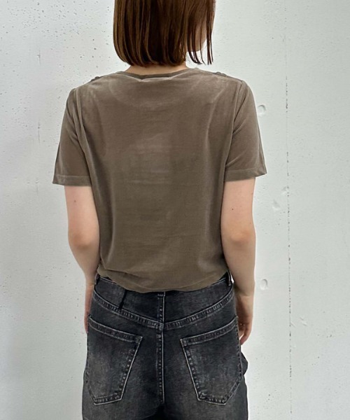 archives(アルシーヴ)の「ベロアドロストTEE(Tシャツ/カットソー・レディース・アイボリー/ネイビー/モカ・MEDIUM)」の7枚目の写真