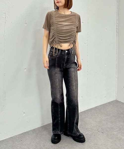 archives(アルシーヴ)の「ベロアドロストTEE(Tシャツ/カットソー・レディース・アイボリー/ネイビー/モカ・MEDIUM)」の8枚目の写真