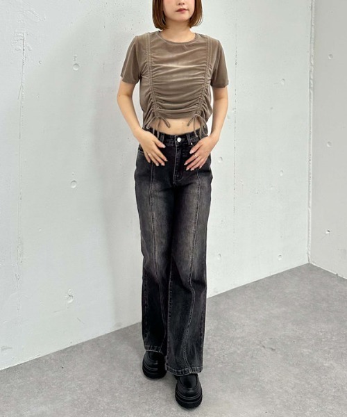 archives(アルシーヴ)の「ベロアドロストTEE(Tシャツ/カットソー・レディース・アイボリー/ネイビー/モカ・MEDIUM)」の9枚目の写真