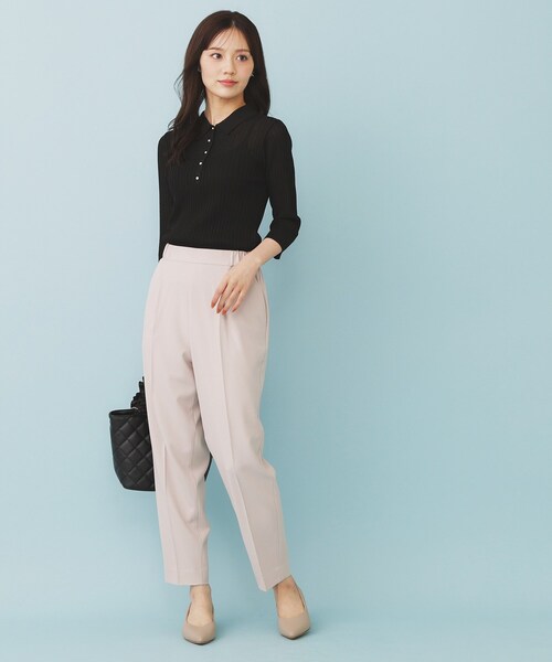 index（インデックス）の「シアーリブ衿付きニット【洗濯機洗い可/抗ピル】（ニット/セーター・レディース・グレー/グリーン/ブラック・36/40/38）」の21枚目の写真