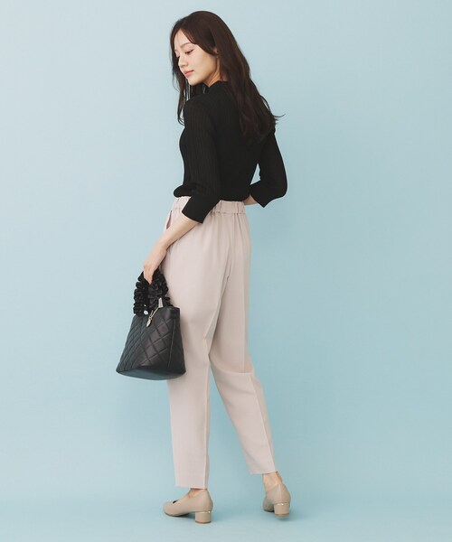 index（インデックス）の「シアーリブ衿付きニット【洗濯機洗い可/抗ピル】（ニット/セーター・レディース・グレー/グリーン/ブラック・36/40/38）」の4枚目の写真