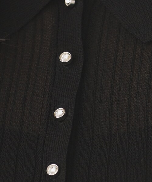 index（インデックス）の「シアーリブ衿付きニット【洗濯機洗い可/抗ピル】（ニット/セーター・レディース・グレー/グリーン/ブラック・36/40/38）」の5枚目の写真