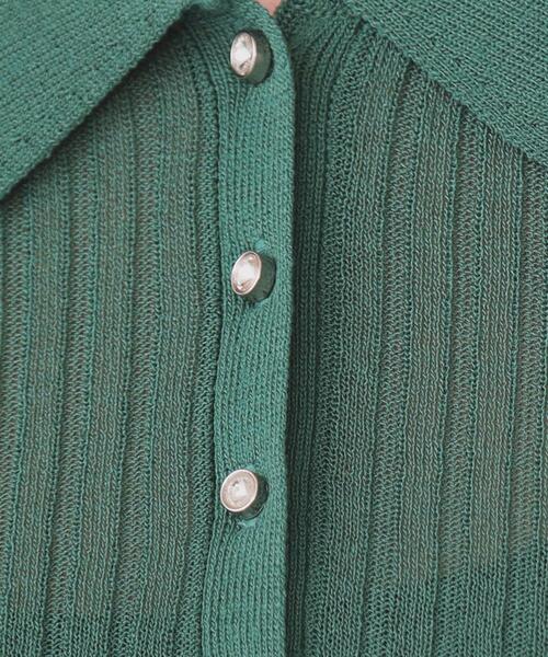 index（インデックス）の「シアーリブ衿付きニット【洗濯機洗い可/抗ピル】（ニット/セーター・レディース・グレー/グリーン/ブラック・36/40/38）」の9枚目の写真