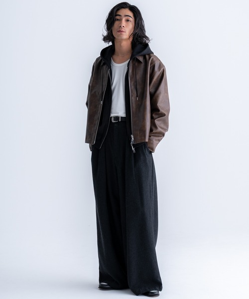 フルジップブルゾン　ブラック SINSS（シンス）の「Seam line zip blouson / シームライン