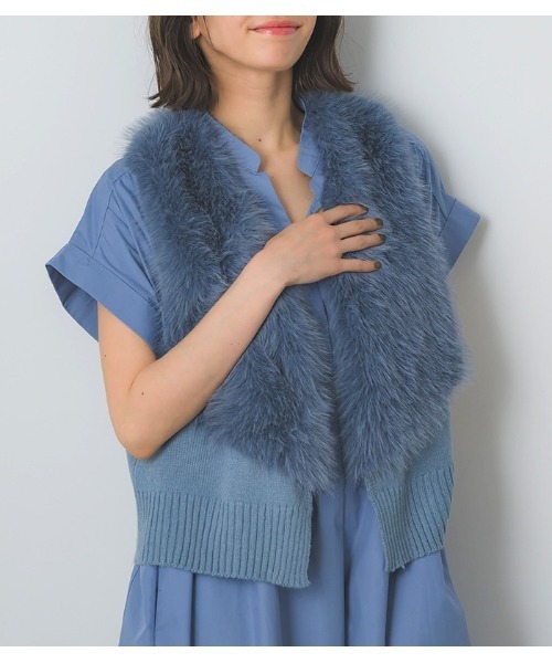 GALENA/ガレナ】パール釦ショートファーベスト（ベスト）｜GALENA