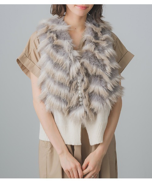 GALENA（ガレナ）の「【GALENA/ガレナ】パール釦ショートファーベスト（ベスト・レディース・ブルー/ピンク/ブラウン/ホワイト/グレー/ベージュ/ベージュ系その他/ホワイト系その他/キャメル/ブラック・FREE）」の14枚目の写真