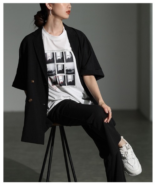 Sawa a la mode(サワアラモード)の「多機能グラフィックプリントTシャツ(Tシャツ/カットソー・レディース・オフホワイト/ブラウン・FREE)」の17枚目の写真