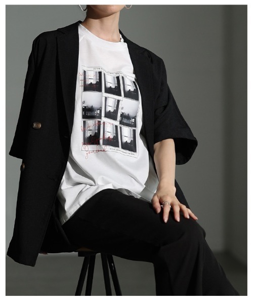 Sawa a la mode(サワアラモード)の「多機能グラフィックプリントTシャツ(Tシャツ/カットソー・レディース・オフホワイト/ブラウン・FREE)」の22枚目の写真