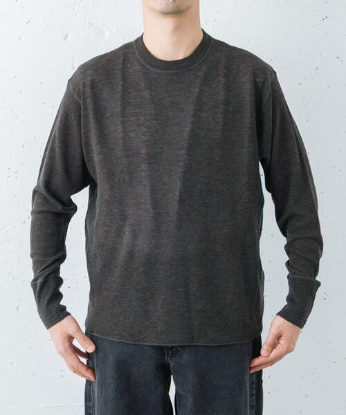 URBAN RESEARCH（アーバンリサーチ）の「new basic　LOA LONG-SLEEVE KNIT T-SHIRTS（Tシャツ/カットソー・メンズ・オフホワイト/カーキ/ブラック・LARGE/MEDIUM/X-LARGE）」の6枚目の写真