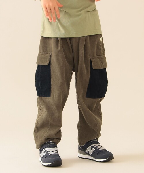 BEAMS mini（ビームスミニ）の「細コール カーゴパンツ 2025FW（90～140cm）（その他パンツ・キッズ・オリーブ/ベージュ・100/140/130/120/110/90）」の2枚目の写真